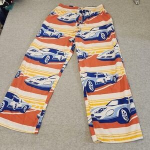 Vintage Paul Frank Pajama Pants Mens Large Car Print‎ Orange Blue Made USA 2000s